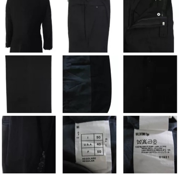 VALENTINO NAVY PINSTRIPE  THREE BUTTON  SUIT SZ 40 - Picture 4 of 5